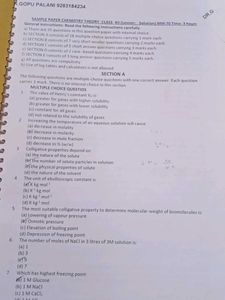 Chemistry Sample Papers