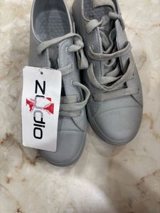 Grey Lace-Up Sneakers - Size 37