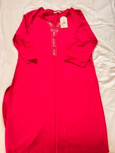 Elegant Red Embroidered Kurti