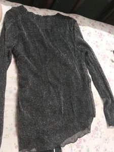 Shimmerd Black Net Stylish Top