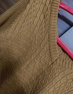 Mustard V-Neck Knit Sweater