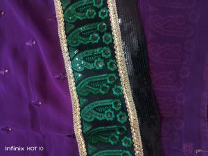 Party Wear Saree With Work Blouse