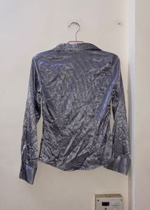 Silky Corpcore Goth Gray Top