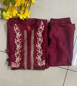 Cottinfab Maroon Kurta Set