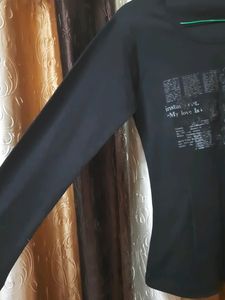 Black Long Sleeve Graphic Tee