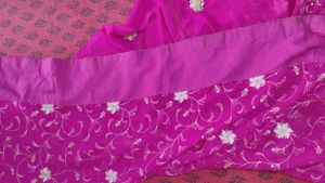 Pink Embroidered Saree