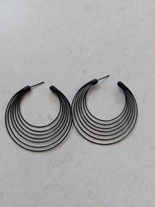 Black Layered Hoop Earrings