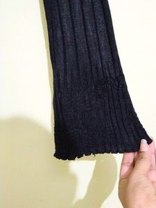 down shoulder woollen top