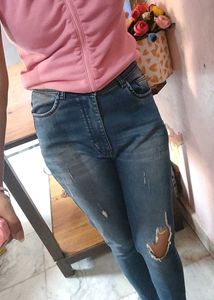 Ripped Knee Denim Jeans
