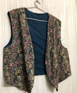 Multi Colour Printed Open Vest