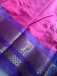 Pink &amp; Purple Banarasi Silk Saree