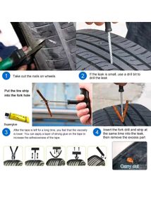 Tyre Puncture Repair Kit With 3 Seal Strips (5 Pcs