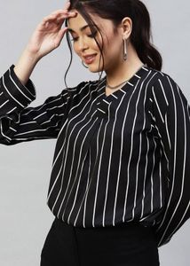 Striped V-Neck Top