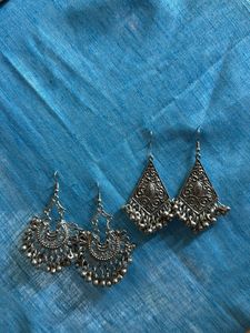 Ethnic Silver Earrings Set Of 2✨✨💖