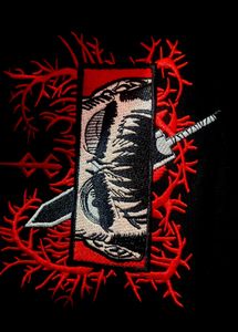 Blood Oath Black Oversized Embroidery T-shirt