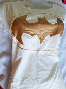 White Batman Tshirt For Women