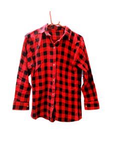 Red & Black Plaid Flannel Shirt