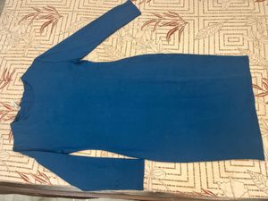 Blue Long Sleeve Bodycon Dress
