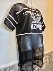 Size Large/ XL 36-40 inches Stylish Black Mesh Top