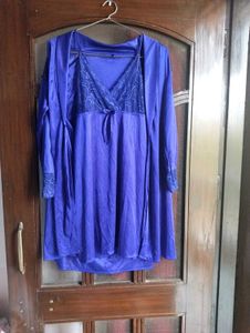 Lace Trim Nightie with robe