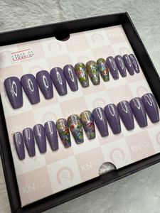 Light Purple Press On Nails Coffin Shape