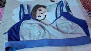 Blue Non Padded Sports Bra