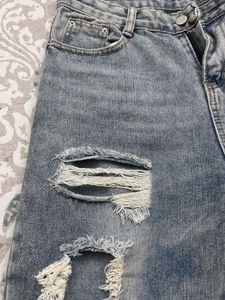 Ribbed Straight Fit Jeans