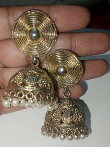 Golden Jhumka Earrings