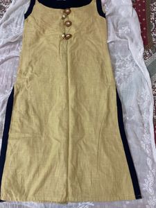 khaki straight Kurti