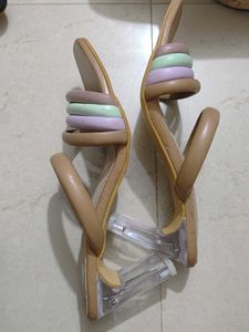 Pastel Rainbow Heeled Sandals