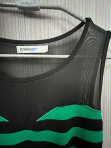 🖤 Stylish Green &amp; Black Party Dress