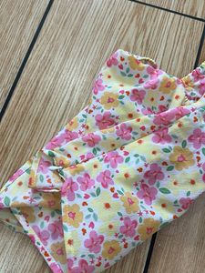 Floral Puff Sleeve Crop Top