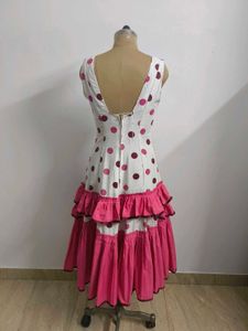 Pink Polka Dot Ruffled Dress