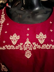 Beautiful Pure Cotton Reshmi Work Kurta