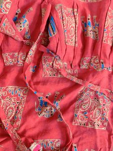 Red Printed Kurta Dress