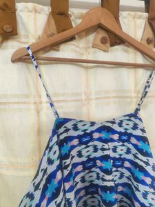 Blue &amp; White Spaghetti Strap HandkerchiefTop