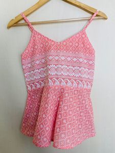 Ville Clothing Casual Printed, Embroidered Women Pink Top