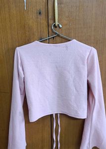 Pink Ruched Crop Top