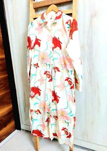 Floral Print Long Shirt Bust Size-34-36