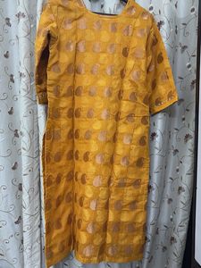 Yellow Printed Kurta