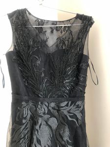 Black Net Western Gown