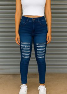 Ripped Dark Wash Skinny Jeans