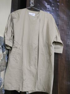 Khaki Cotton Jacket For Women