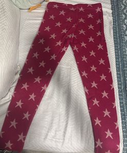 Pink Star-patterned Leggings