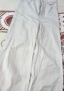 H&amp;M Wide Leg Beige Jeans