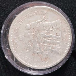 Vintage French Silver Coin Replica.