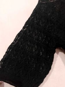 korean Crochet black top