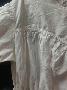 White Puff Sleeve Midi Dress