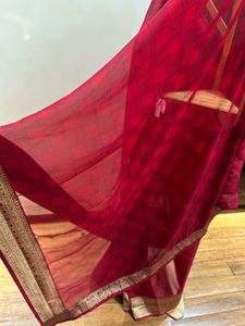 dark red saree