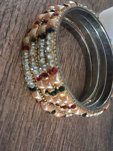 Beautiful Stone&#39;s And Mothi Bangles